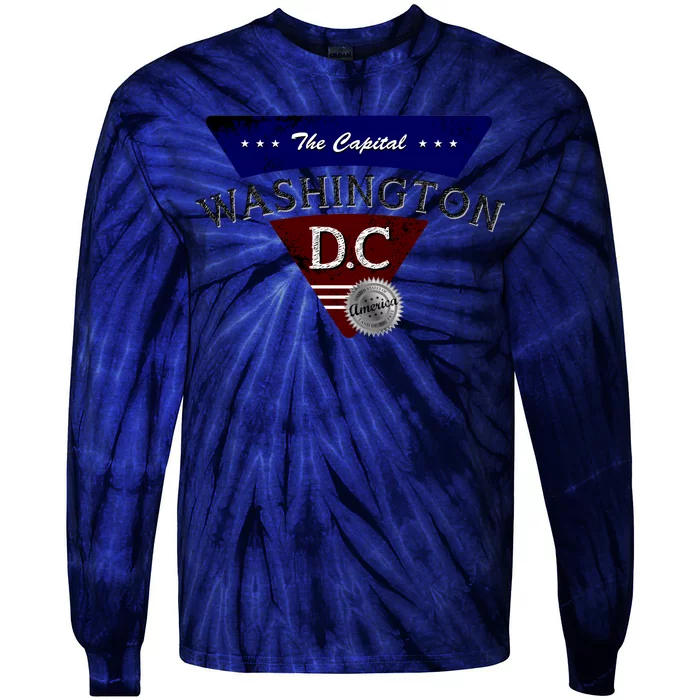 Washington D.C Land of the Free Logo Tie-Dye Long Sleeve Shirt