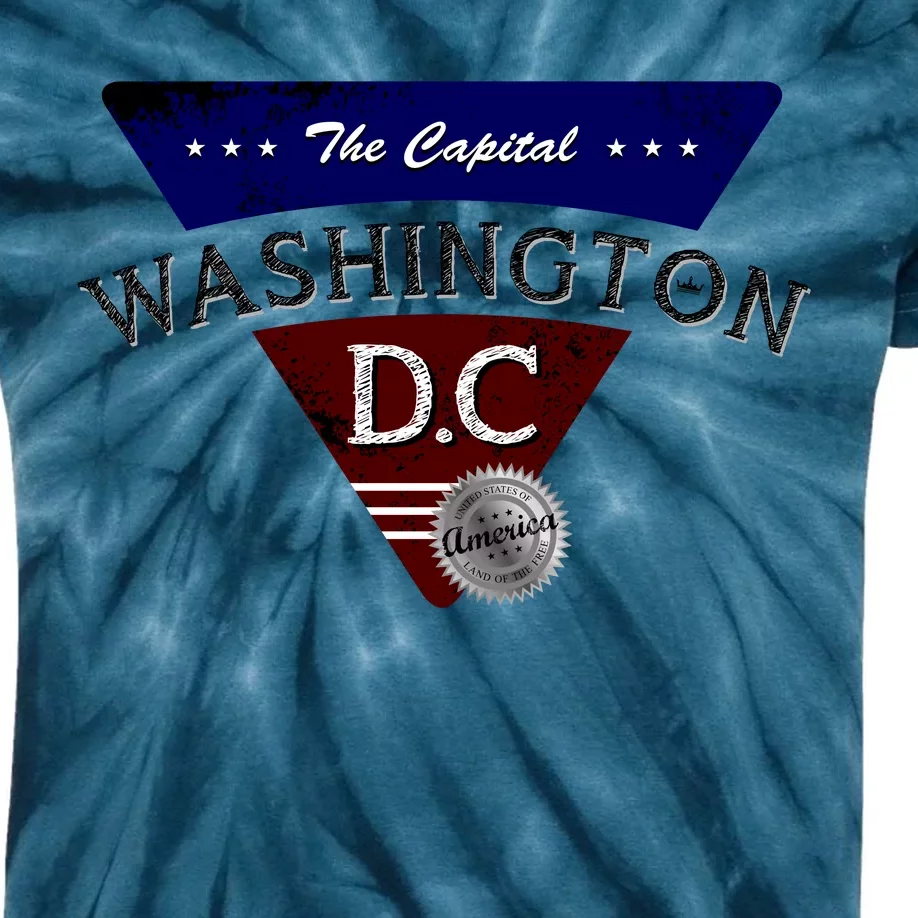 Washington D.C Land of the Free Logo Kids Tie-Dye T-Shirt