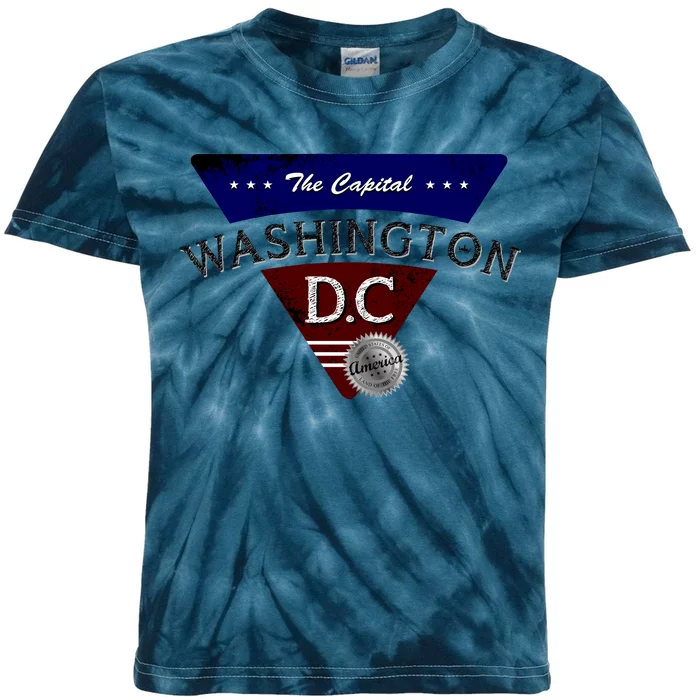 Washington D.C Land of the Free Logo Kids Tie-Dye T-Shirt