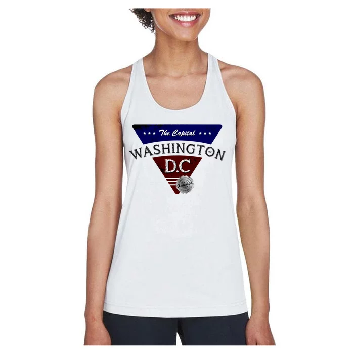 Washington D.C Land of the Free Logo Women's Racerback Tank