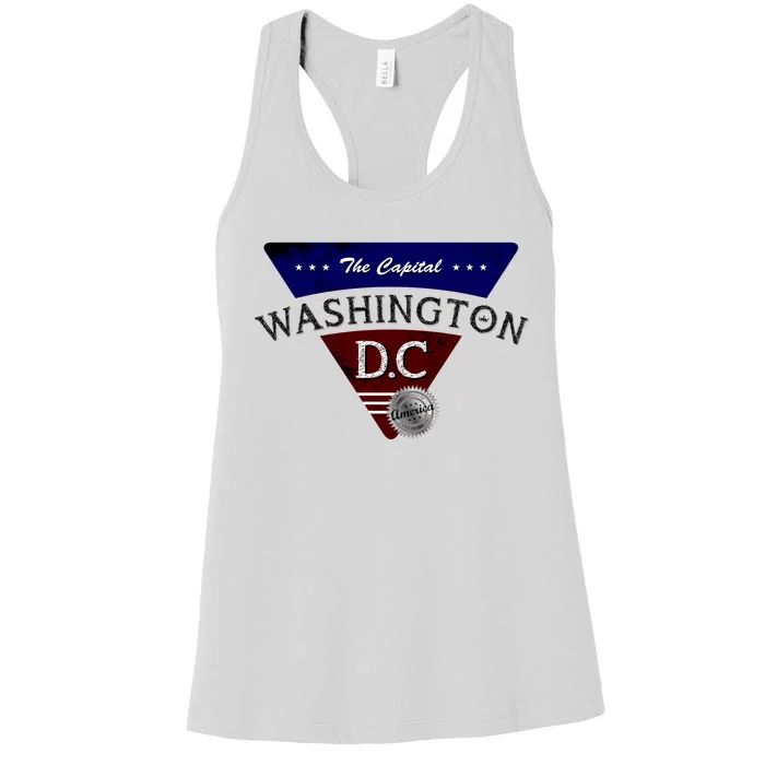 Washington D.C Land of the Free Logo Women's Racerback Tank