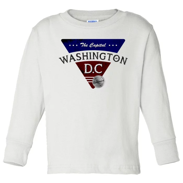 Washington D.C Land of the Free Logo Toddler Long Sleeve Shirt