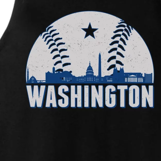 Washington DC Baseball Skyline Ladies Tri-Blend Wicking Tank