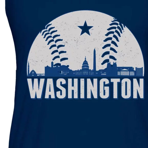 Washington DC Baseball Skyline Ladies Essential Flowy Tank