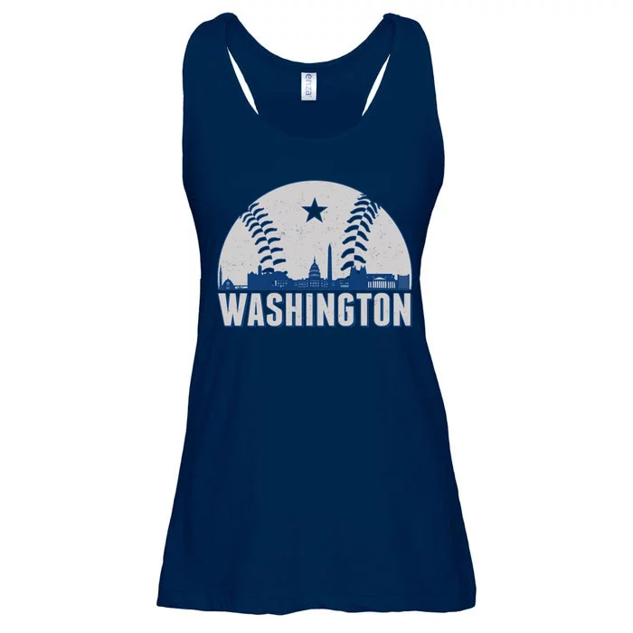 Washington DC Baseball Skyline Ladies Essential Flowy Tank