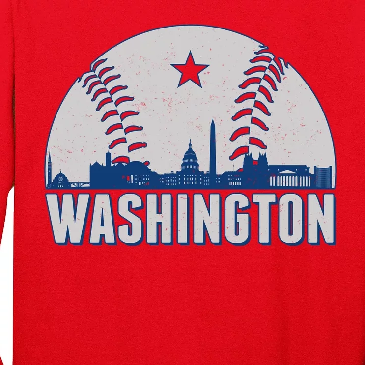 Washington DC Baseball Skyline Long Sleeve Shirt