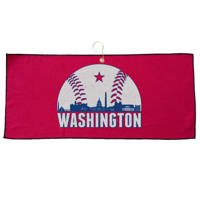 Washington DC Baseball Skyline Large Microfiber Waffle Golf Towel