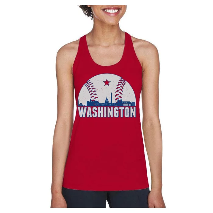 Washington DC Baseball Skyline Women's Racerback Tank