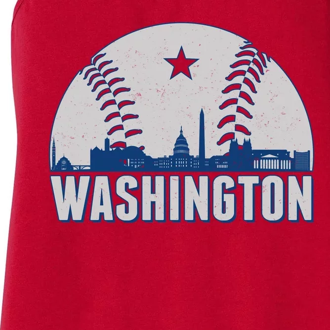 Washington DC Baseball Skyline Women's Racerback Tank