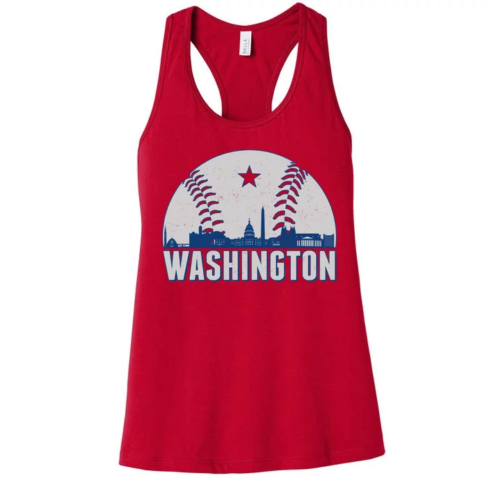 Washington DC Baseball Skyline Women's Racerback Tank