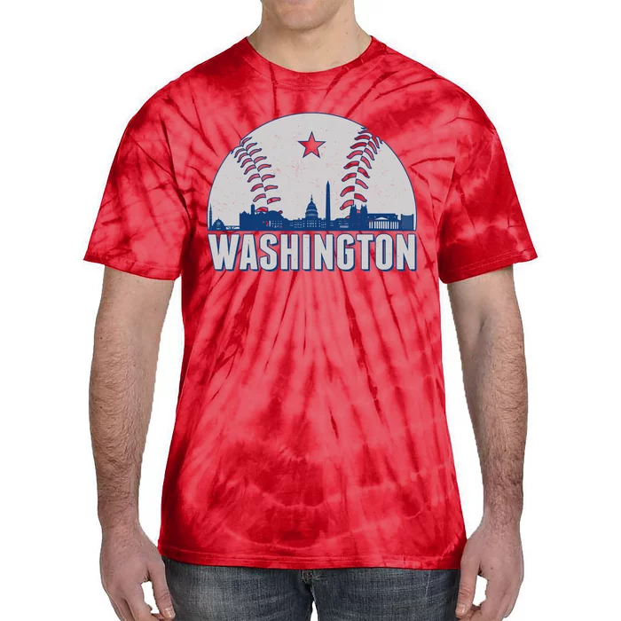 Washington DC Baseball Skyline Tie-Dye T-Shirt