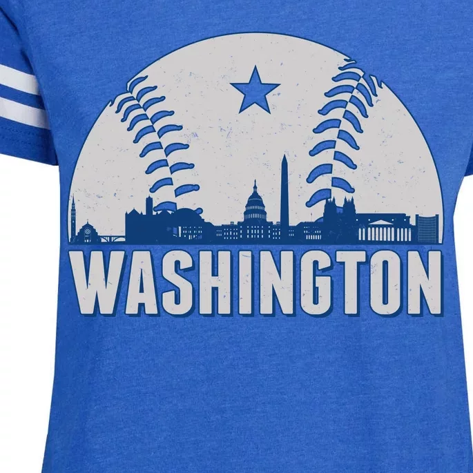 Washington DC Baseball Skyline Enza Ladies Jersey Football T-Shirt