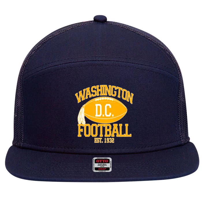 Washington DC Football Est 1932 Logo Football Fan 7 Panel Mesh Trucker Snapback Hat