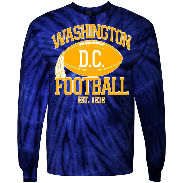 Washington DC Football Est 1932 Logo Football Fan Tie-Dye Long Sleeve Shirt