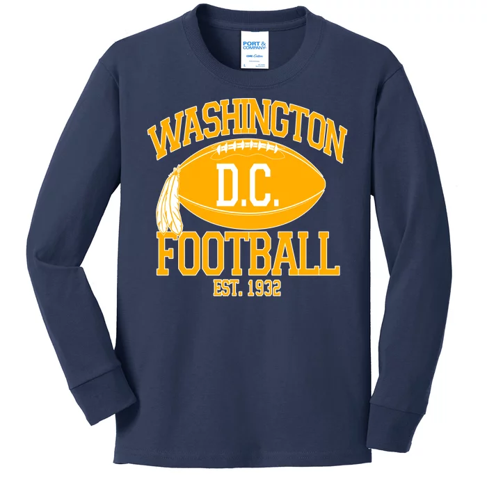 Washington DC Football Est 1932 Logo Football Fan Kids Long Sleeve Shirt