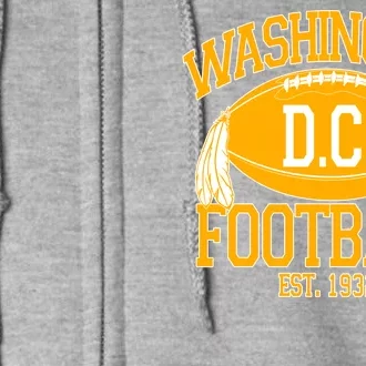 Washington DC Football Est 1932 Logo Football Fan Full Zip Hoodie