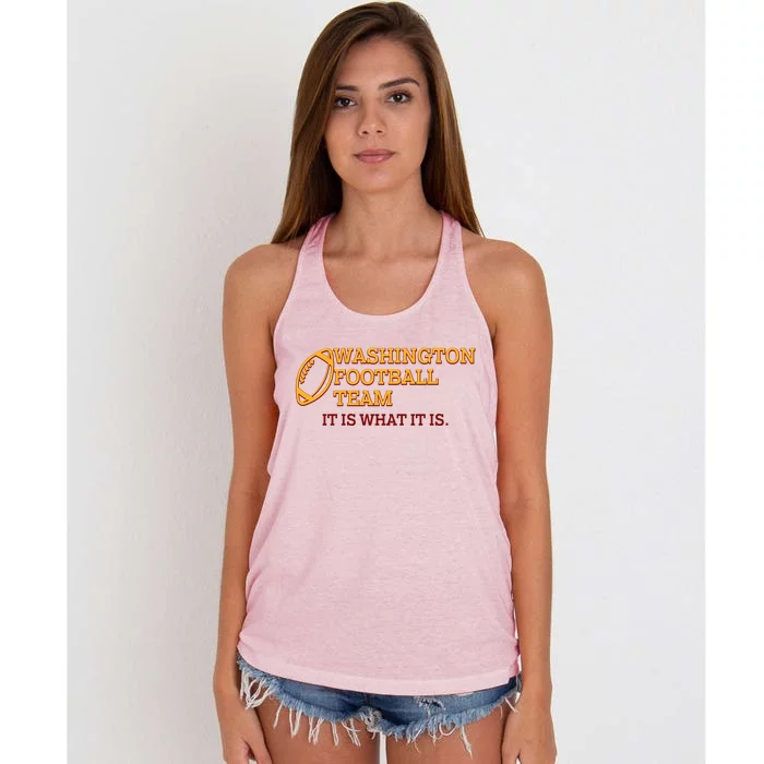 Washington Football Team It Is What It Is Women's Knotted Racerback Tank