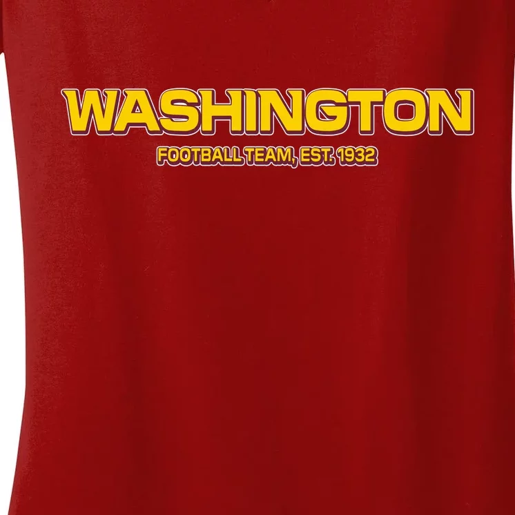 Washington Football Team Logo Women's V-Neck T-Shirt