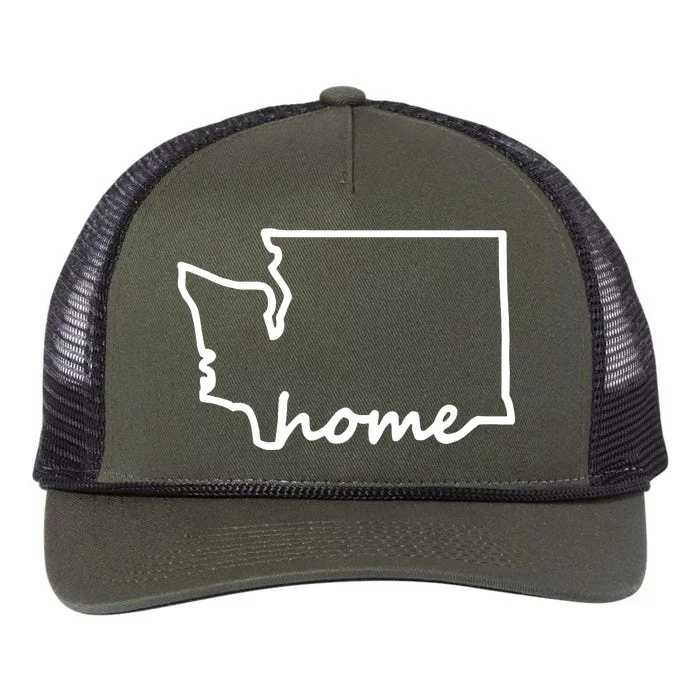 Washington Home State Map Retro Rope Trucker Hat Cap