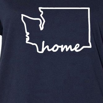 Washington Home State Map Women's V-Neck Plus Size T-Shirt