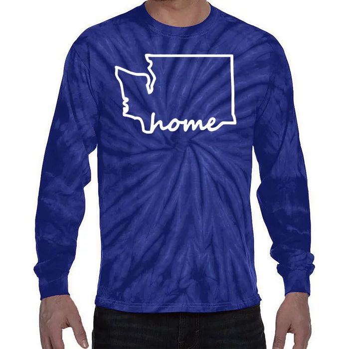 Washington Home State Map Tie-Dye Long Sleeve Shirt