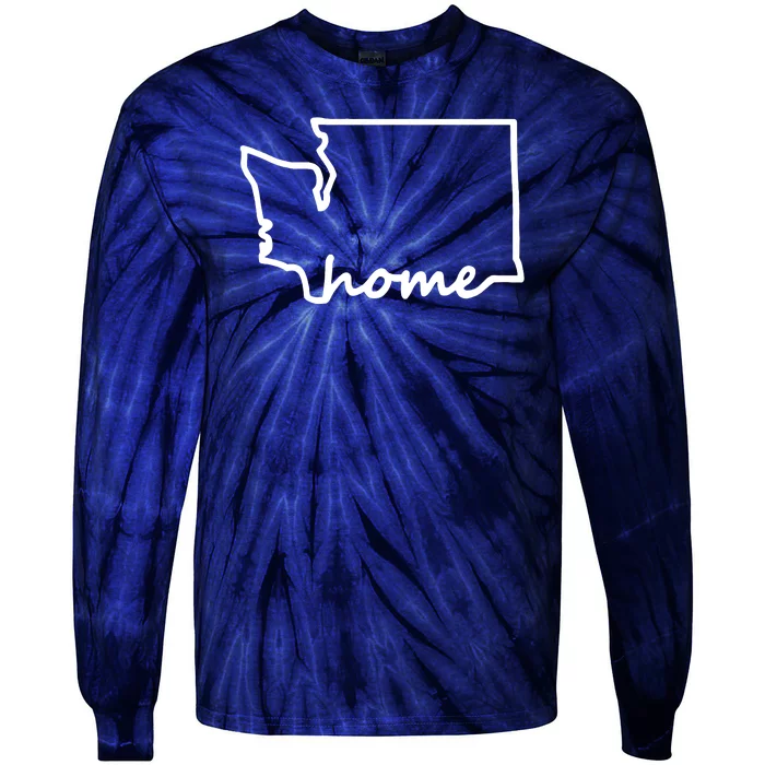 Washington Home State Map Tie-Dye Long Sleeve Shirt