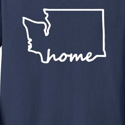 Washington Home State Map Kids Long Sleeve Shirt