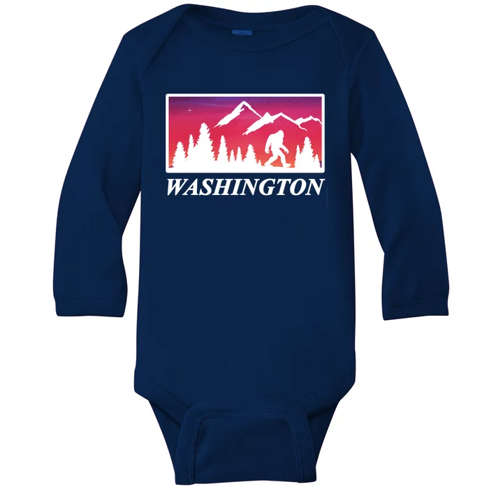 Washington Pacific Northwest Big Foot Baby Long Sleeve Bodysuit