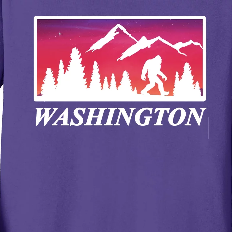 Washington Pacific Northwest Big Foot Kids Long Sleeve Shirt