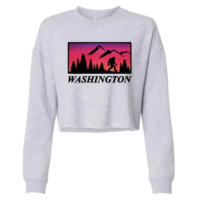 Washington Pacific Northwest Big Foot Cropped Pullover Crew