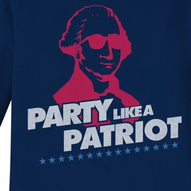 Washington Party Like a Patriot Baby Long Sleeve Bodysuit