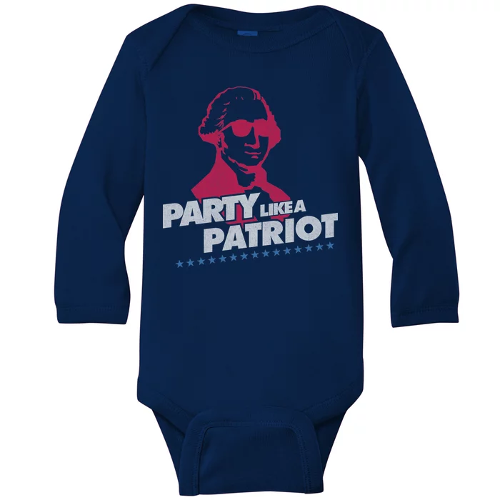 Washington Party Like a Patriot Baby Long Sleeve Bodysuit