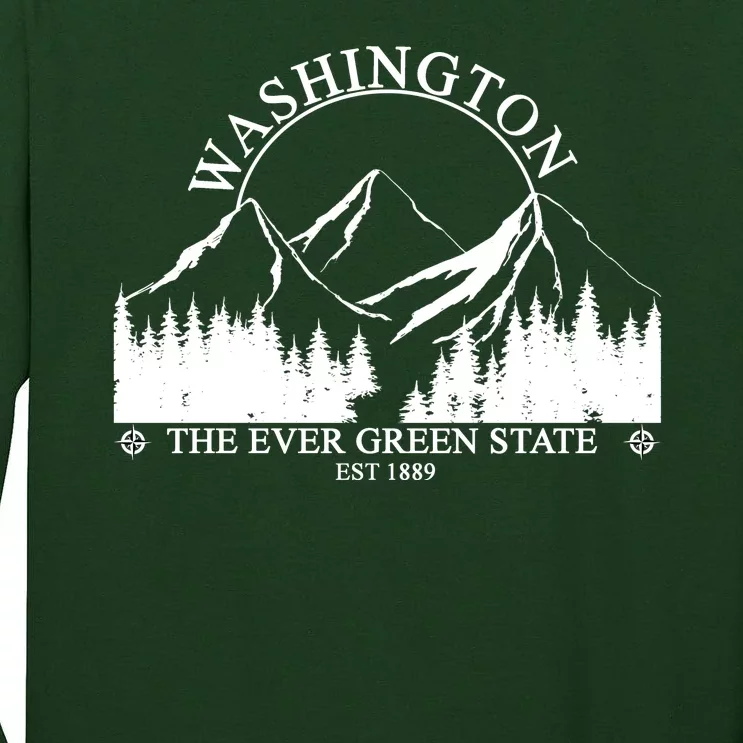 Washington The Ever Green State Tall Long Sleeve T-Shirt