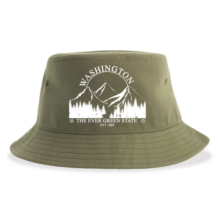 Washington The Ever Green State Sustainable Bucket Hat