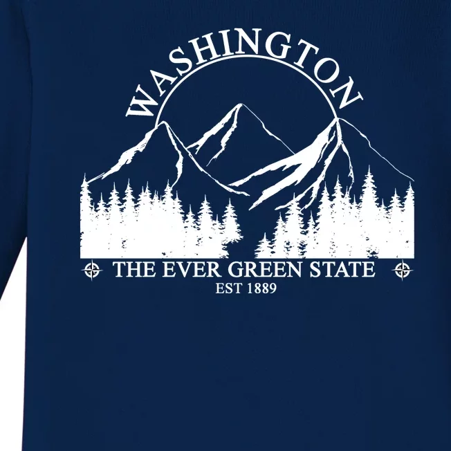 Washington The Ever Green State Baby Long Sleeve Bodysuit