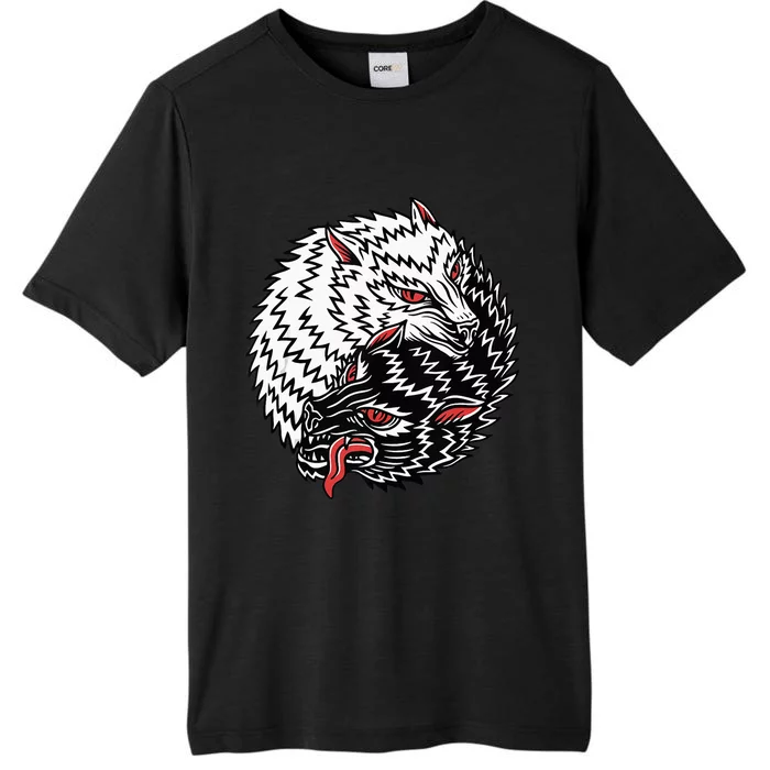 Wolves American Traditional Tattoo Trendy Old School Flash ChromaSoft Performance T-Shirt