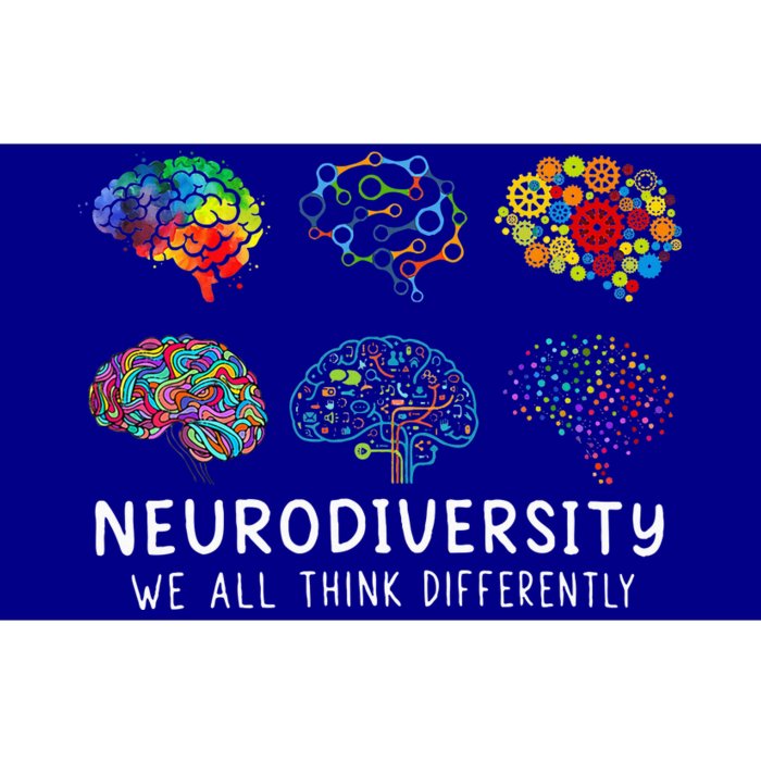 We All Think Differently Brain Autism Neurodiversity Bumper Sticker