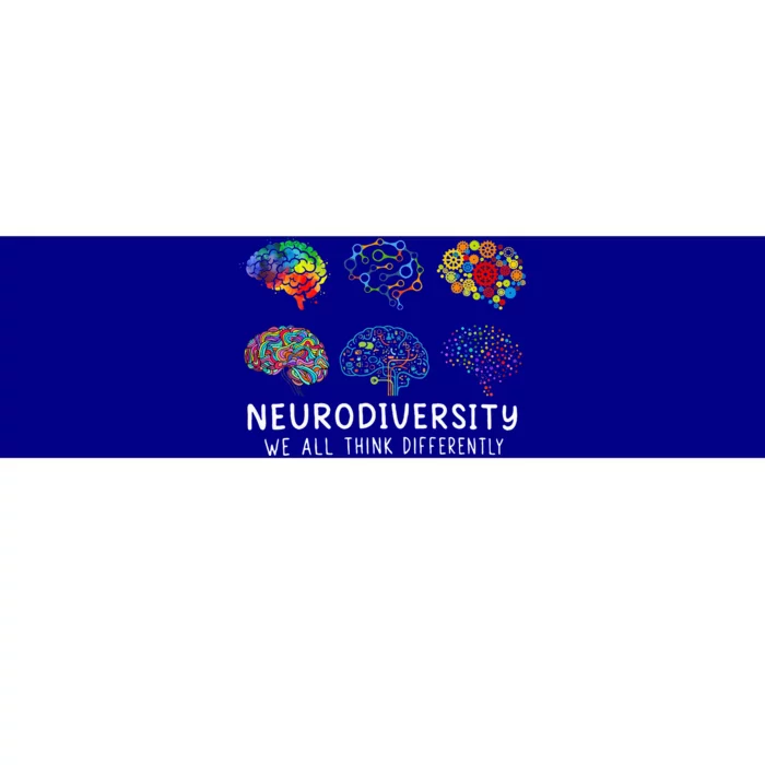 We All Think Differently Brain Autism Neurodiversity Bumper Sticker