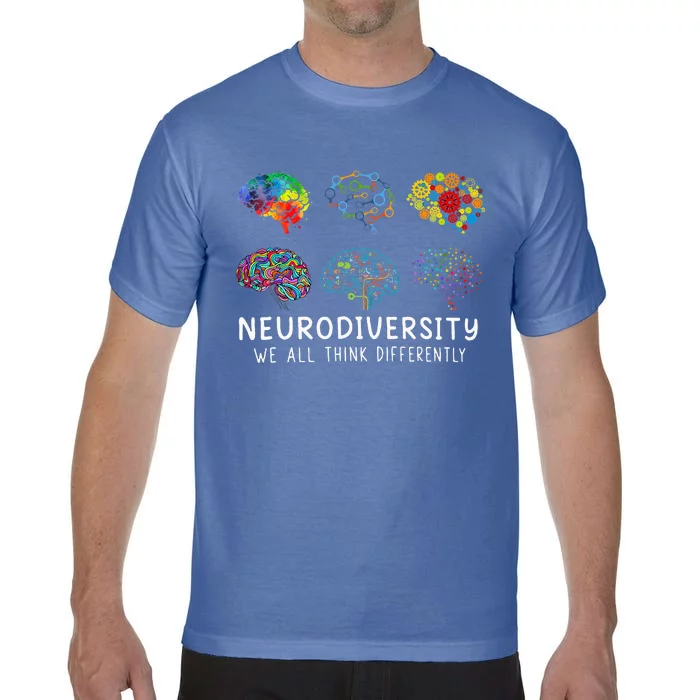 We All Think Differently Brain Autism Neurodiversity Comfort Colors T-Shirt