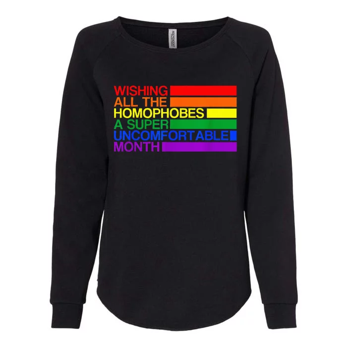 Wishing All The Homophobes A Super Uncomfortable Pride Month Womens California Wash Sweatshirt