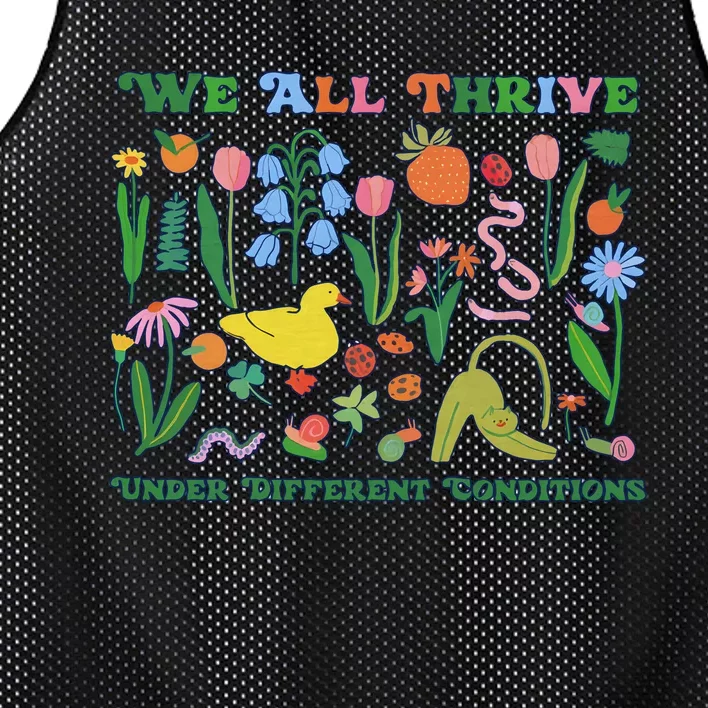 We All Thrive Under Different Conditions Autism Teacher Special Education Mesh Reversible Basketball Jersey Tank