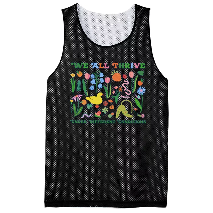 We All Thrive Under Different Conditions Autism Teacher Special Education Mesh Reversible Basketball Jersey Tank