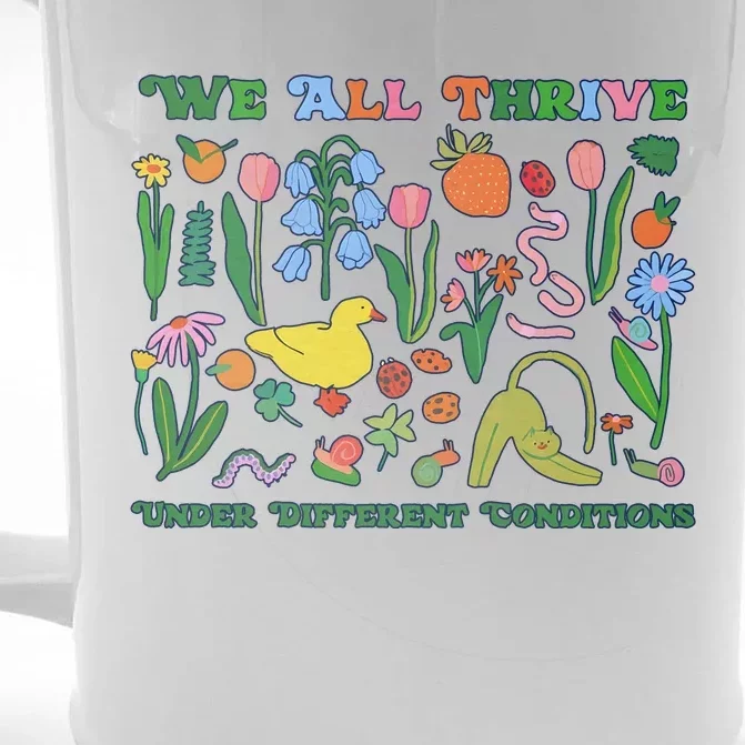 We All Thrive Under Different Conditions Autism Teacher Special Education Front & Back Beer Stein