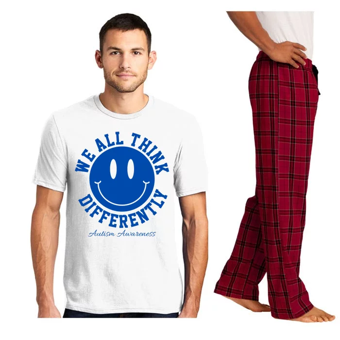 We All Think Differently Autism Awareness Smile Face Pajama Set