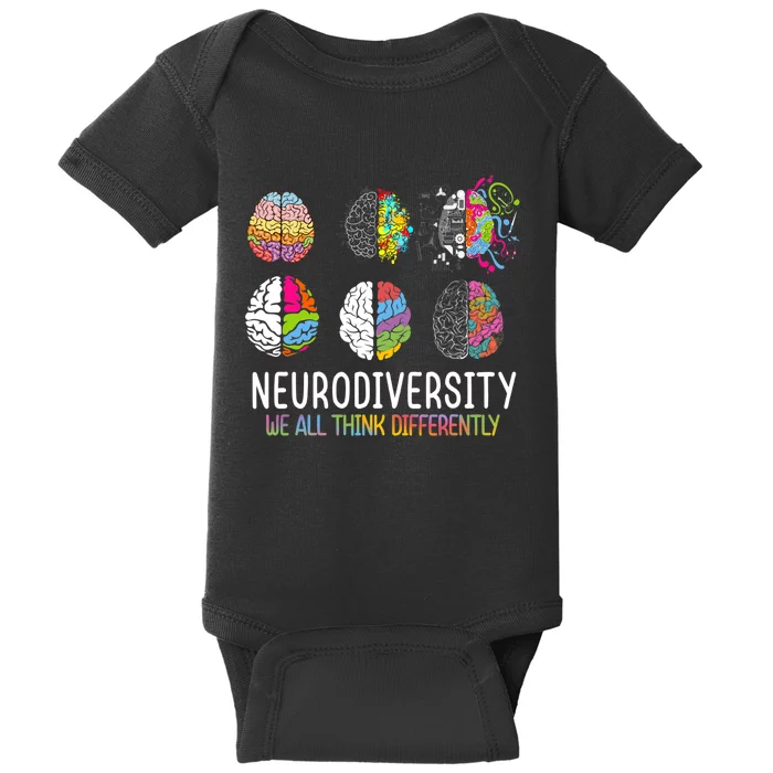 We All Think Differently Neurodiversity Autism Baby Bodysuit