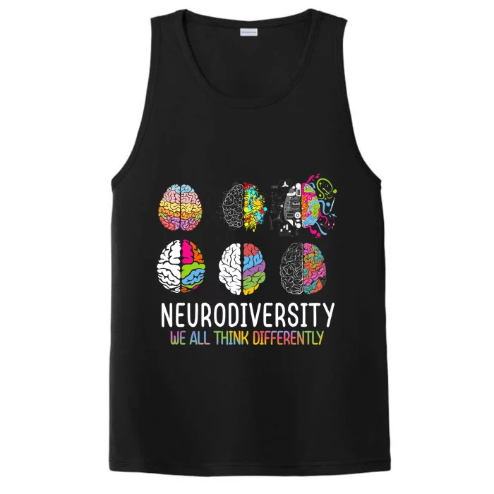 We All Think Differently Neurodiversity Autism Performance Tank