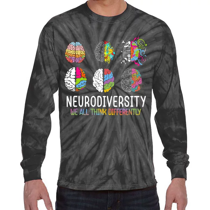 We All Think Differently Neurodiversity Autism Tie-Dye Long Sleeve Shirt