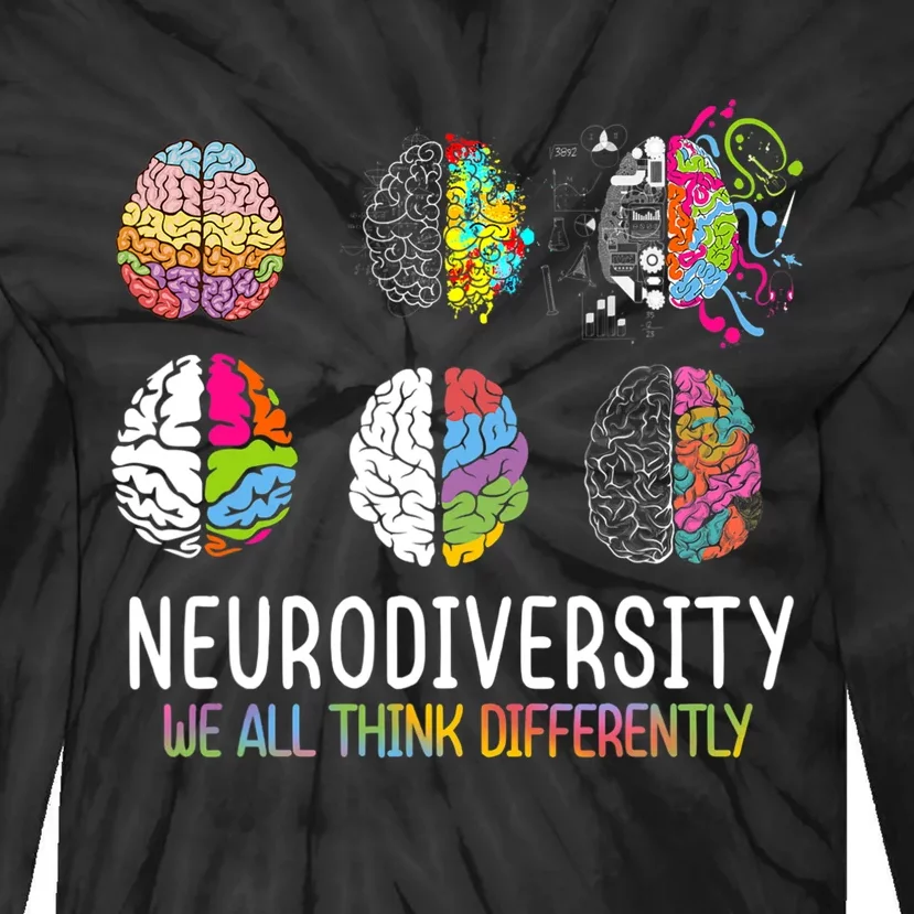 We All Think Differently Neurodiversity Autism Tie-Dye Long Sleeve Shirt