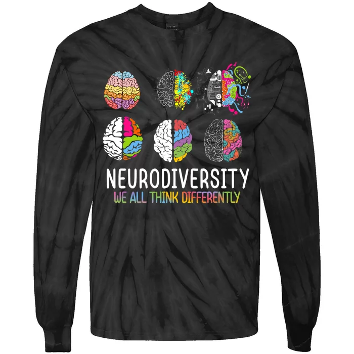 We All Think Differently Neurodiversity Autism Tie-Dye Long Sleeve Shirt