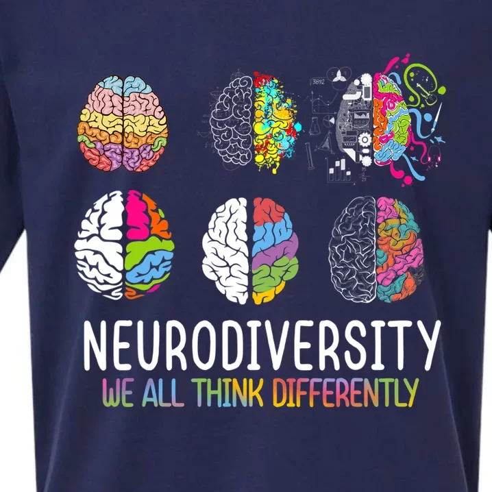 We All Think Differently Neurodiversity Autism Sueded Cloud Jersey T-Shirt